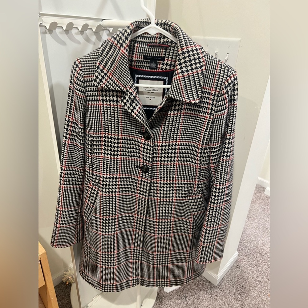 Tommy Hilfiger tweed wool blend dress coat size 6